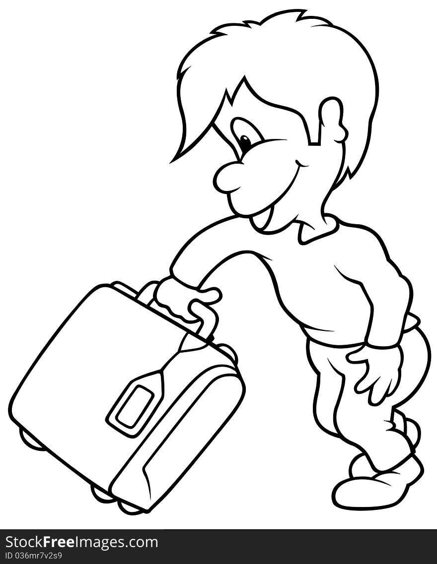 Boy And Travel Case