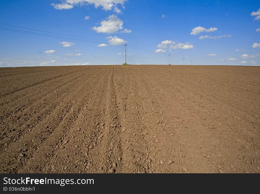 Perspective of a ploughed field. Perspective of a ploughed field.