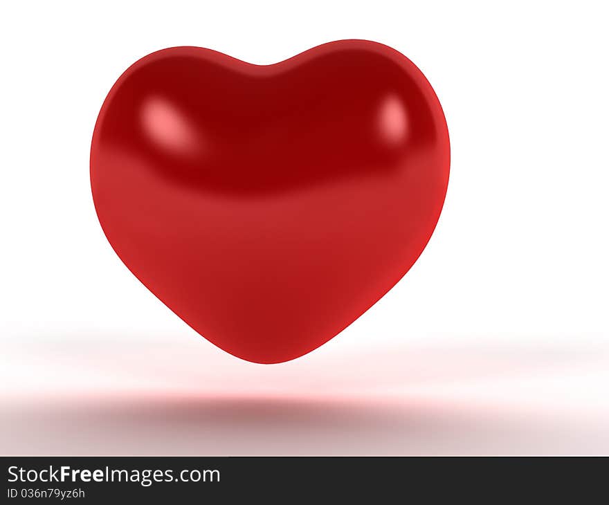 Red heart with a diffuse reflection №1