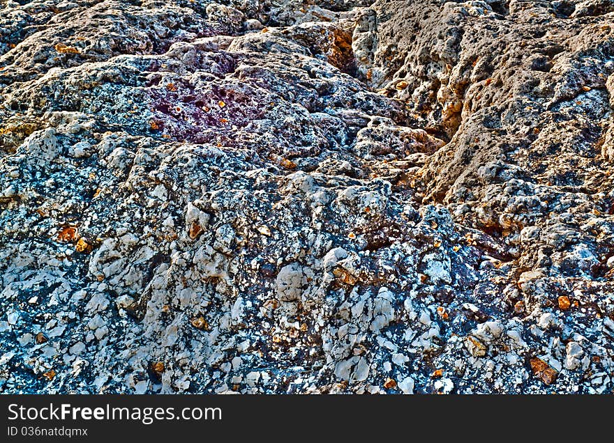 Multicolored rock