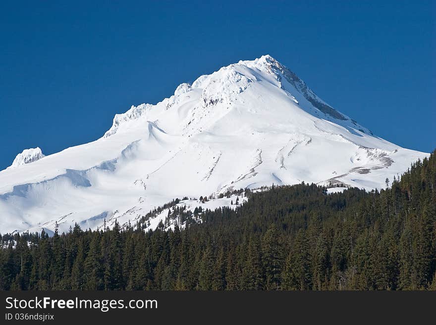 Mount Hood (Wy'east) as soon from the east side in the Mount Hood National Forest