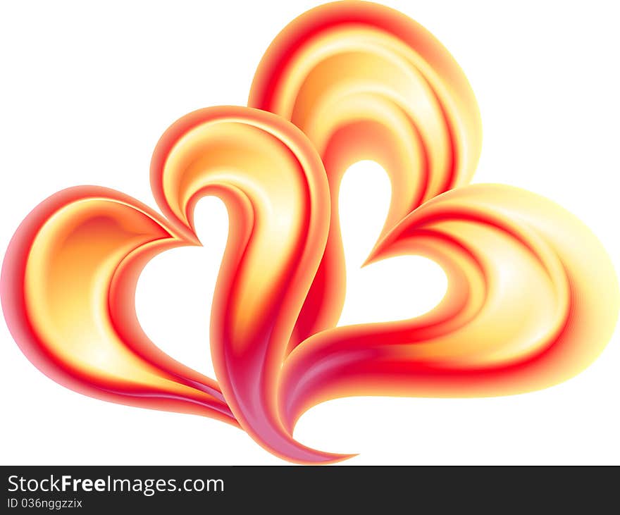 Abstract hearts. Vector illustration. (no mesh)