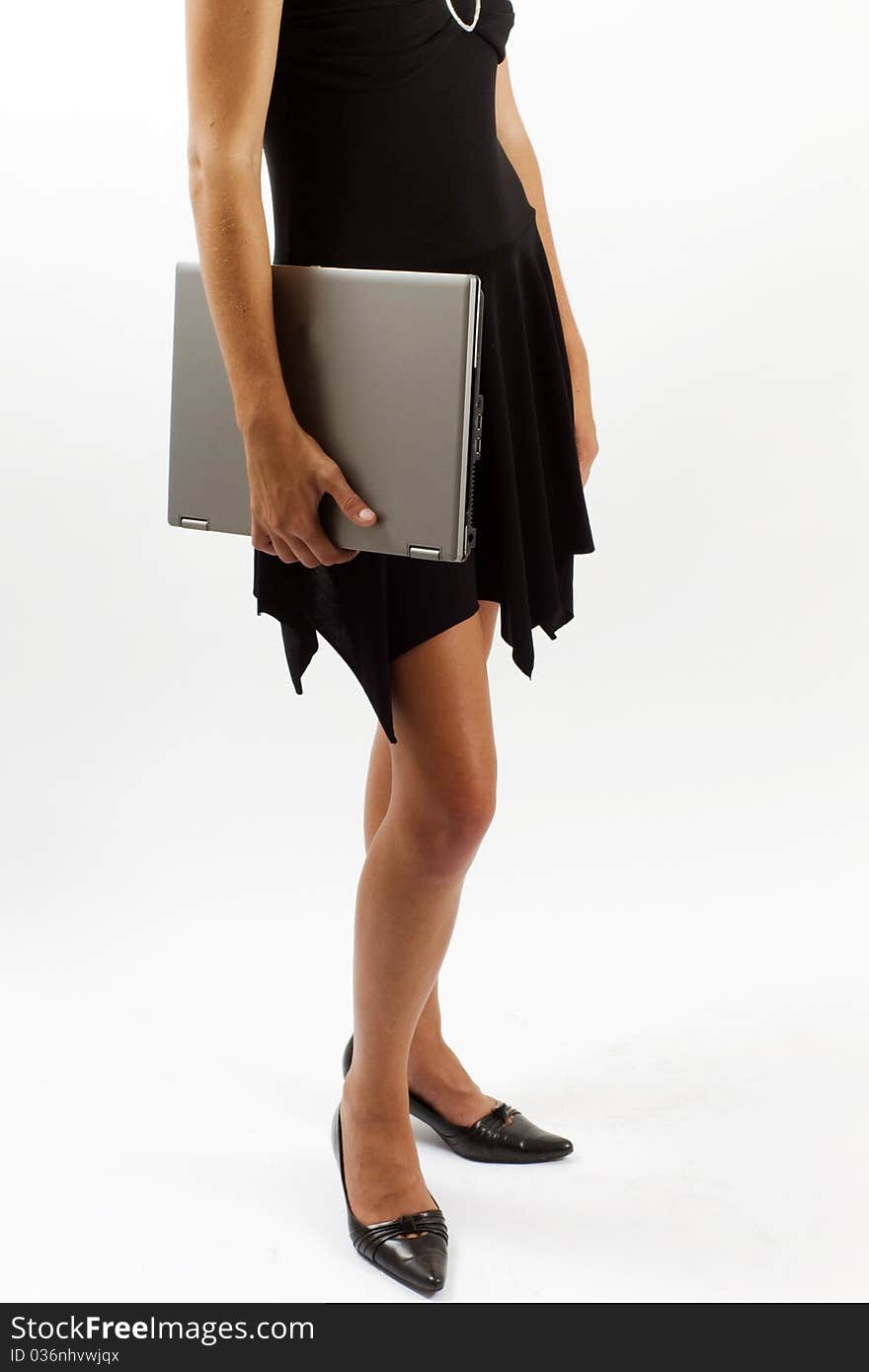 Stylish woman with a laptop