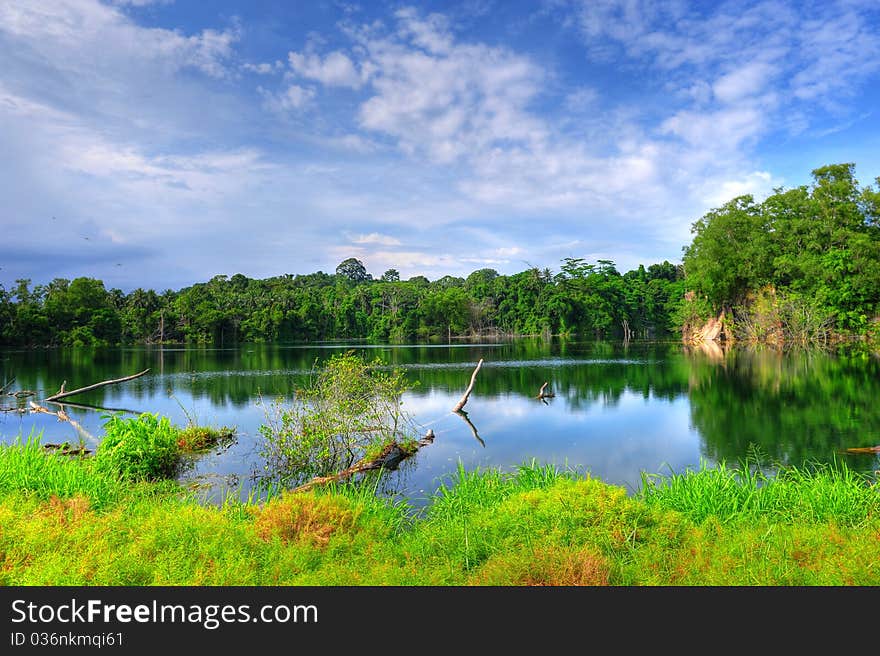 Beautiful quarry on a tropical island