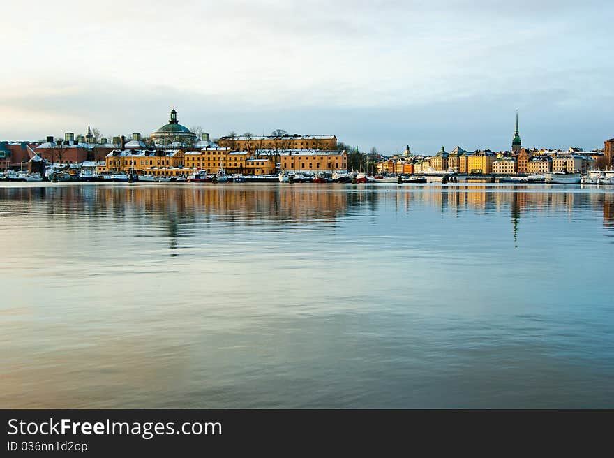 View of Stockholm at dawn. View of Stockholm at dawn.