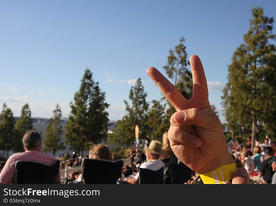 Peace Sign at a concert