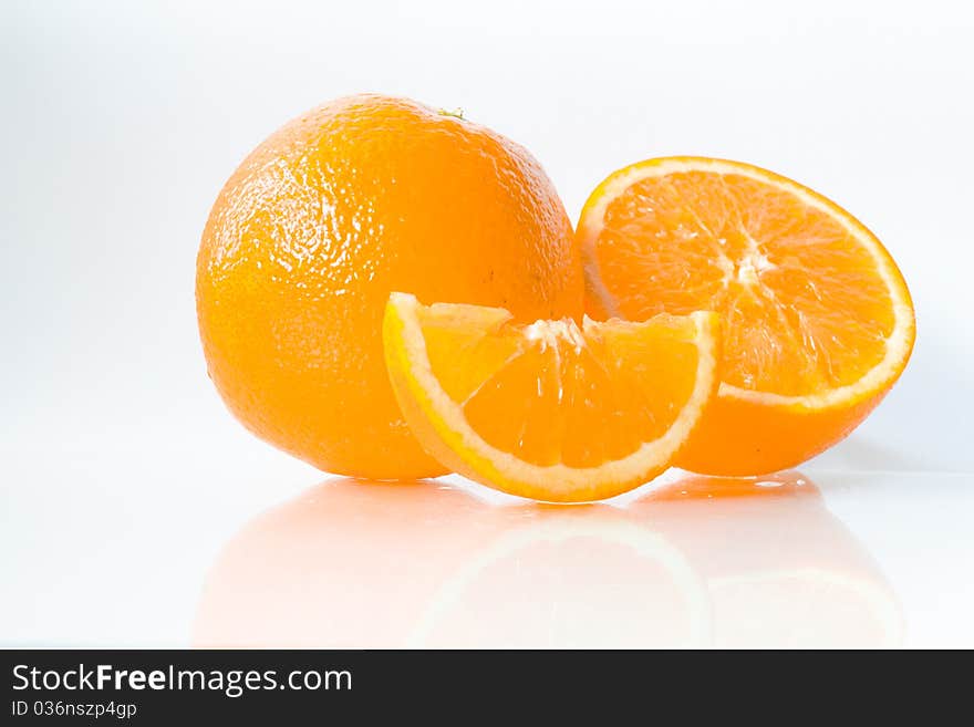 Fresh Orange on a white background