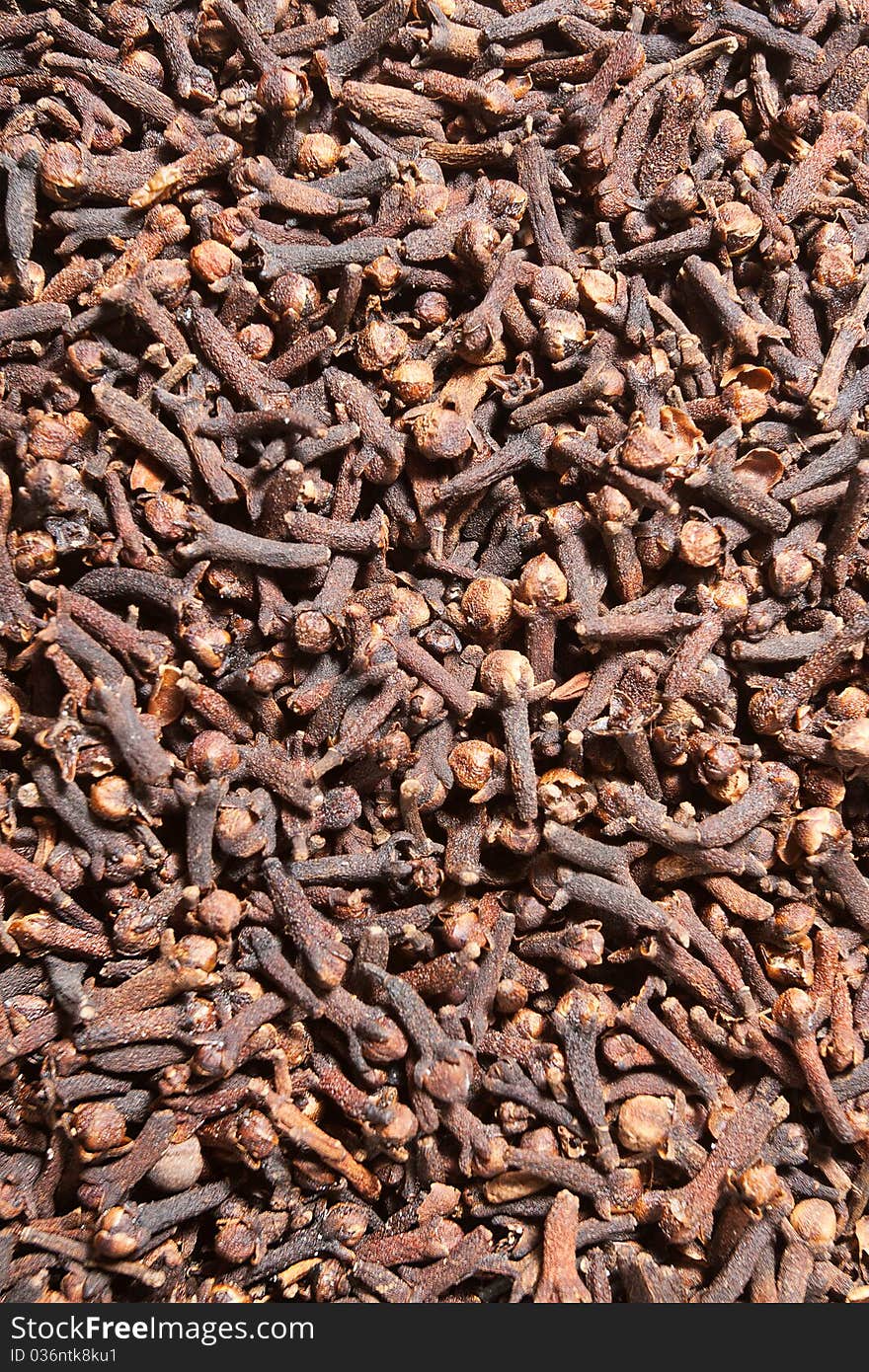 Texture made of brown clove. Texture made of brown clove