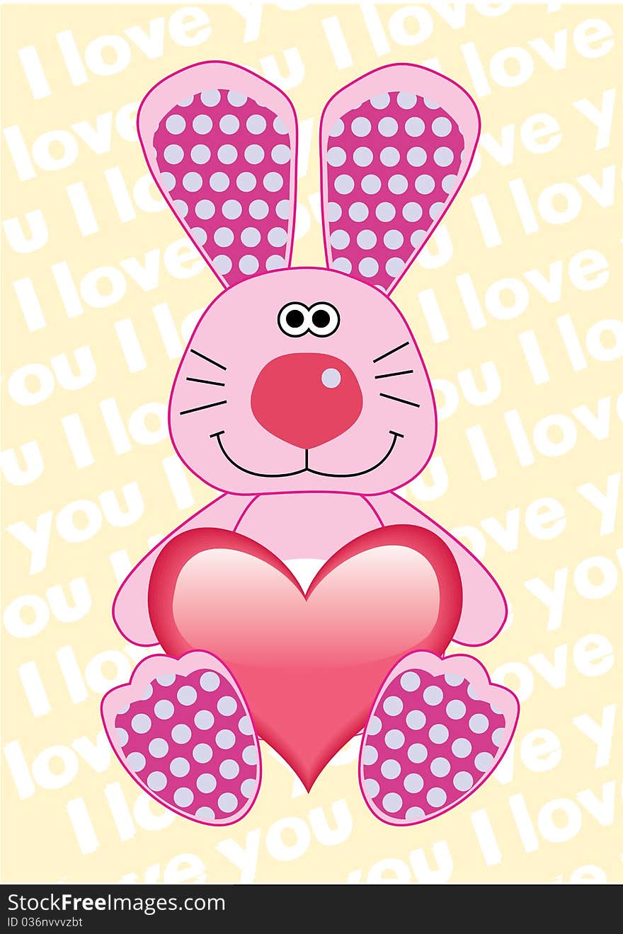 Rabbit With Heart For Valentine S Day