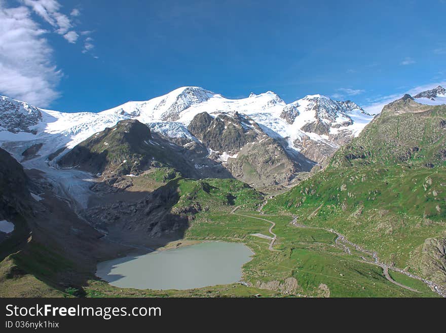 Sustenpass. Swiss Alps. View from Sustenstrasse