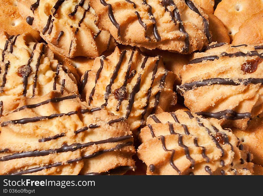 Group of cookies laying on top of each other