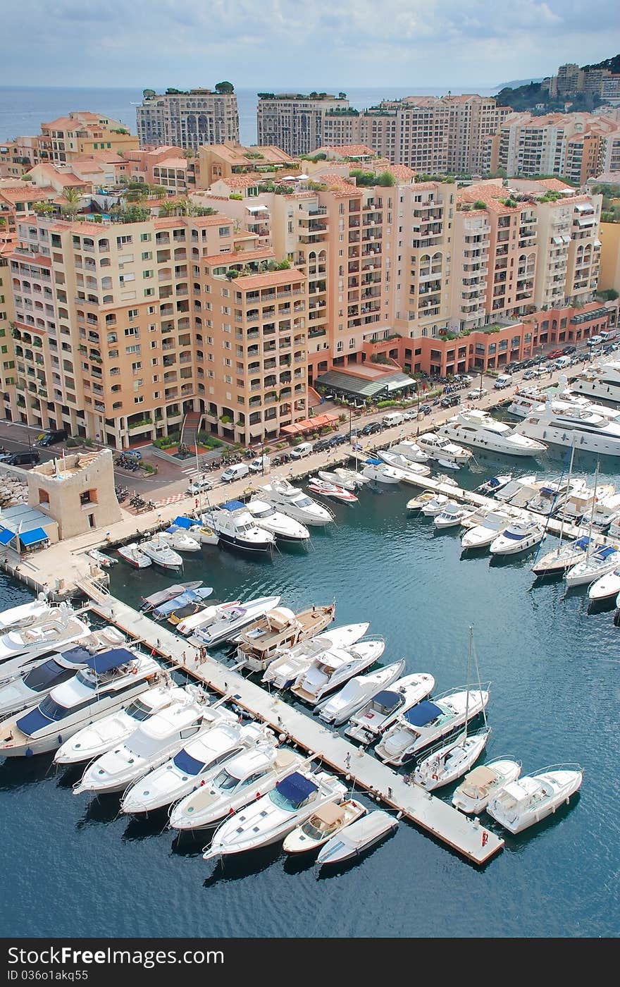 Harbor and Port of Fontvieille in Monaco. Harbor and Port of Fontvieille in Monaco.