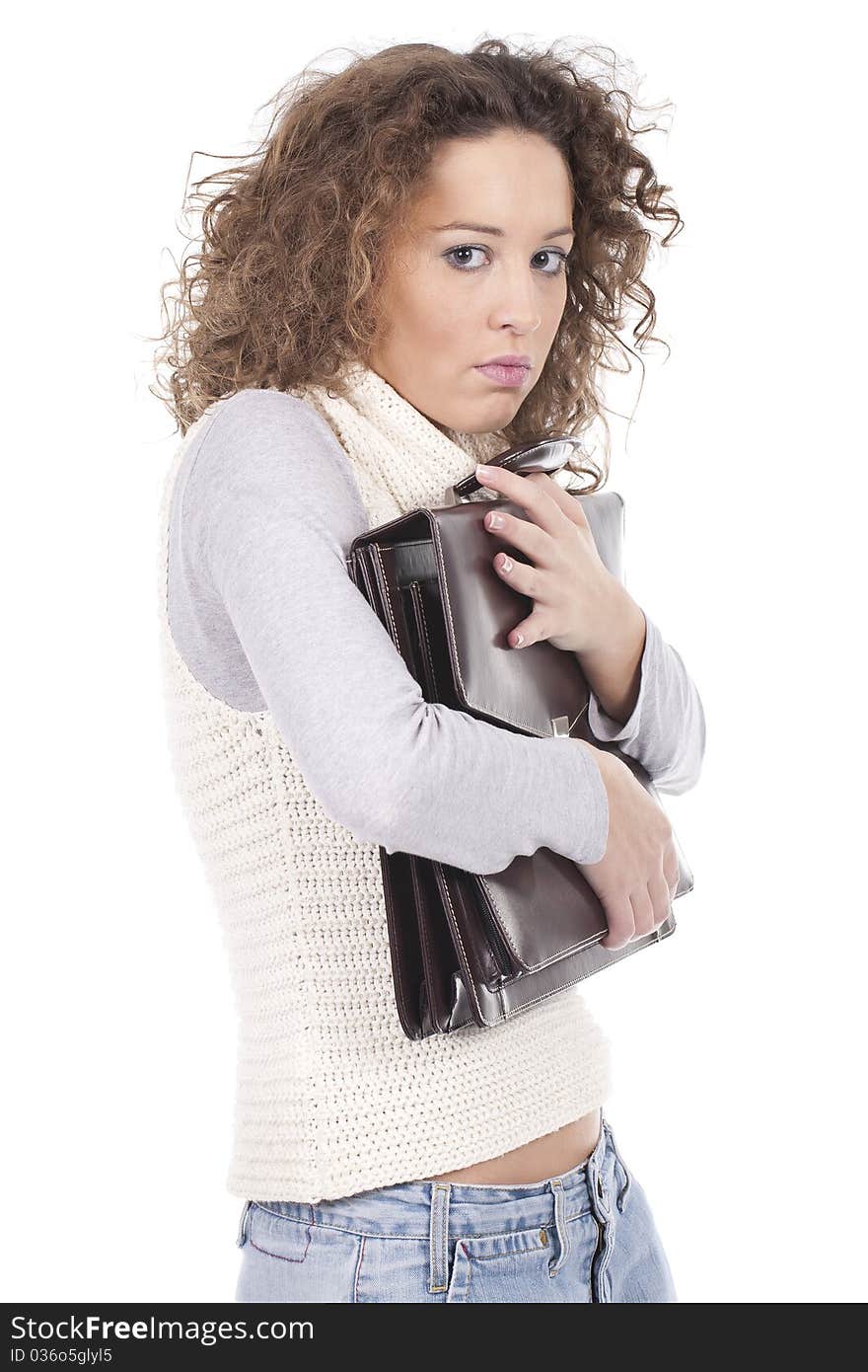 Woman Holding Briefcase