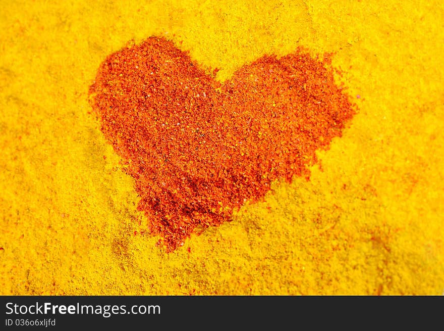 Red heart from spices