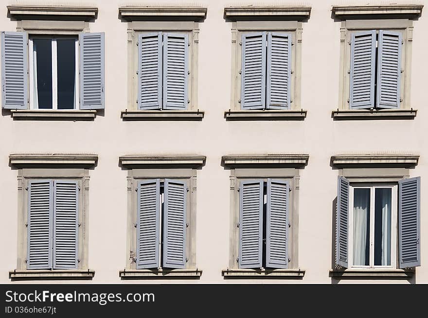 Windows on a historic palace