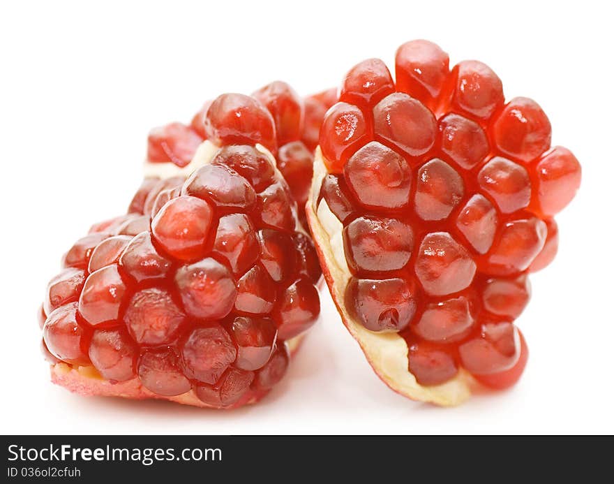 Pomegranate isolated on white