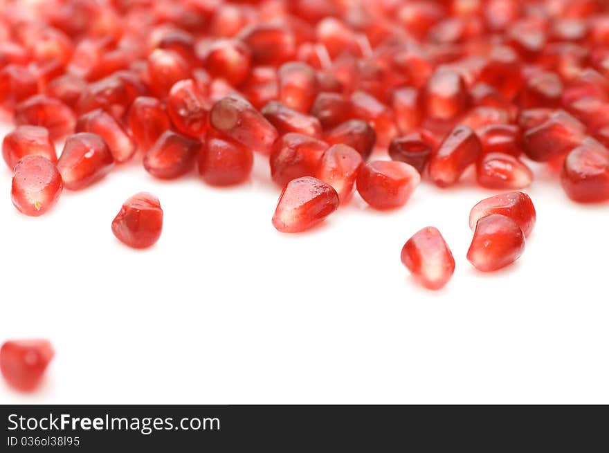 Pomegranate isolated on white