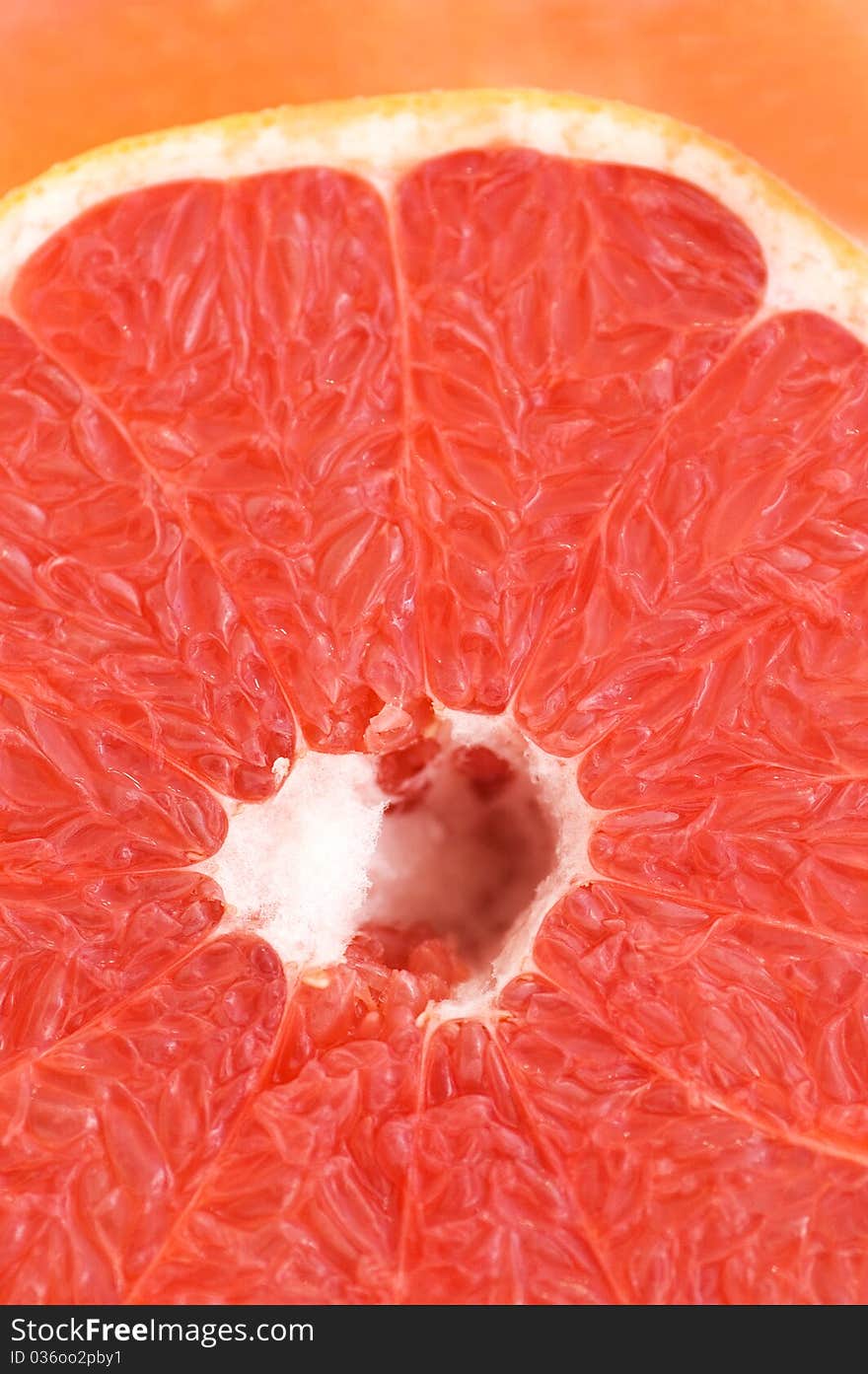 Ripe and juicy grapefruit  closeup