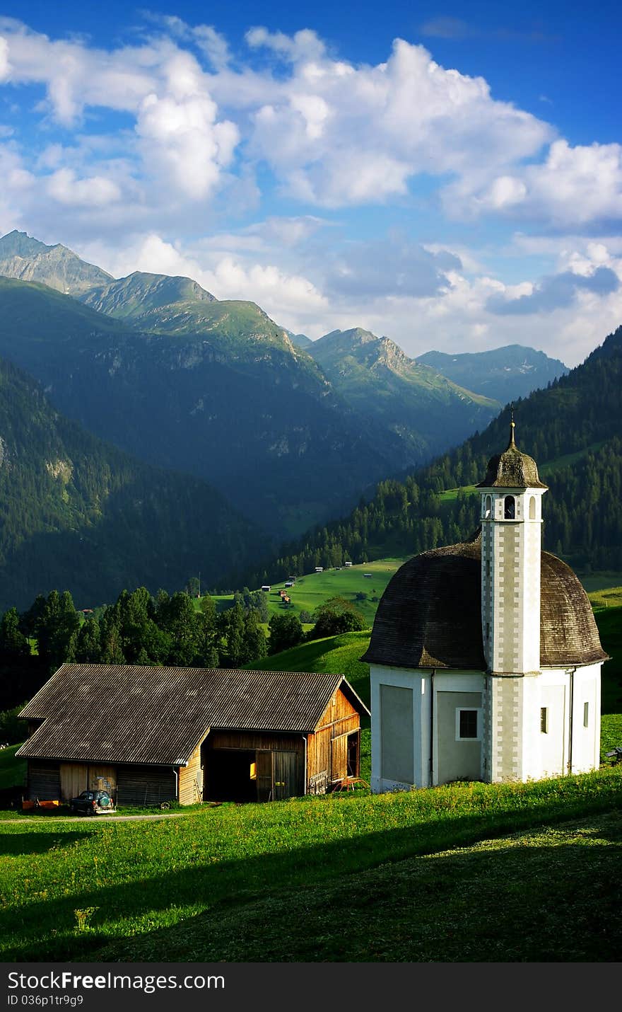 A nice small church in the Swiss Landscape. A nice small church in the Swiss Landscape