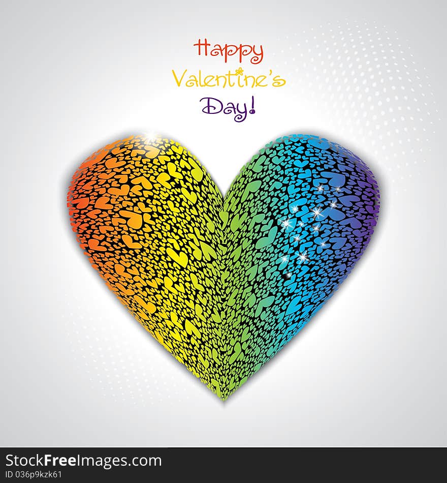 Beautifull valentine's card. Colorful heart. Beautifull valentine's card. Colorful heart.