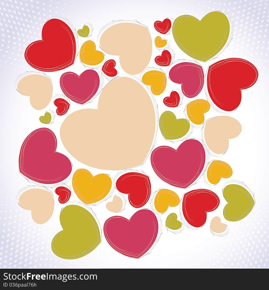 Valentine's . abstract background with colorful hearts.