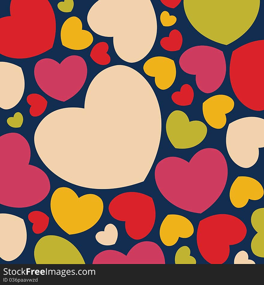 Valentine's background with colorful hearts.