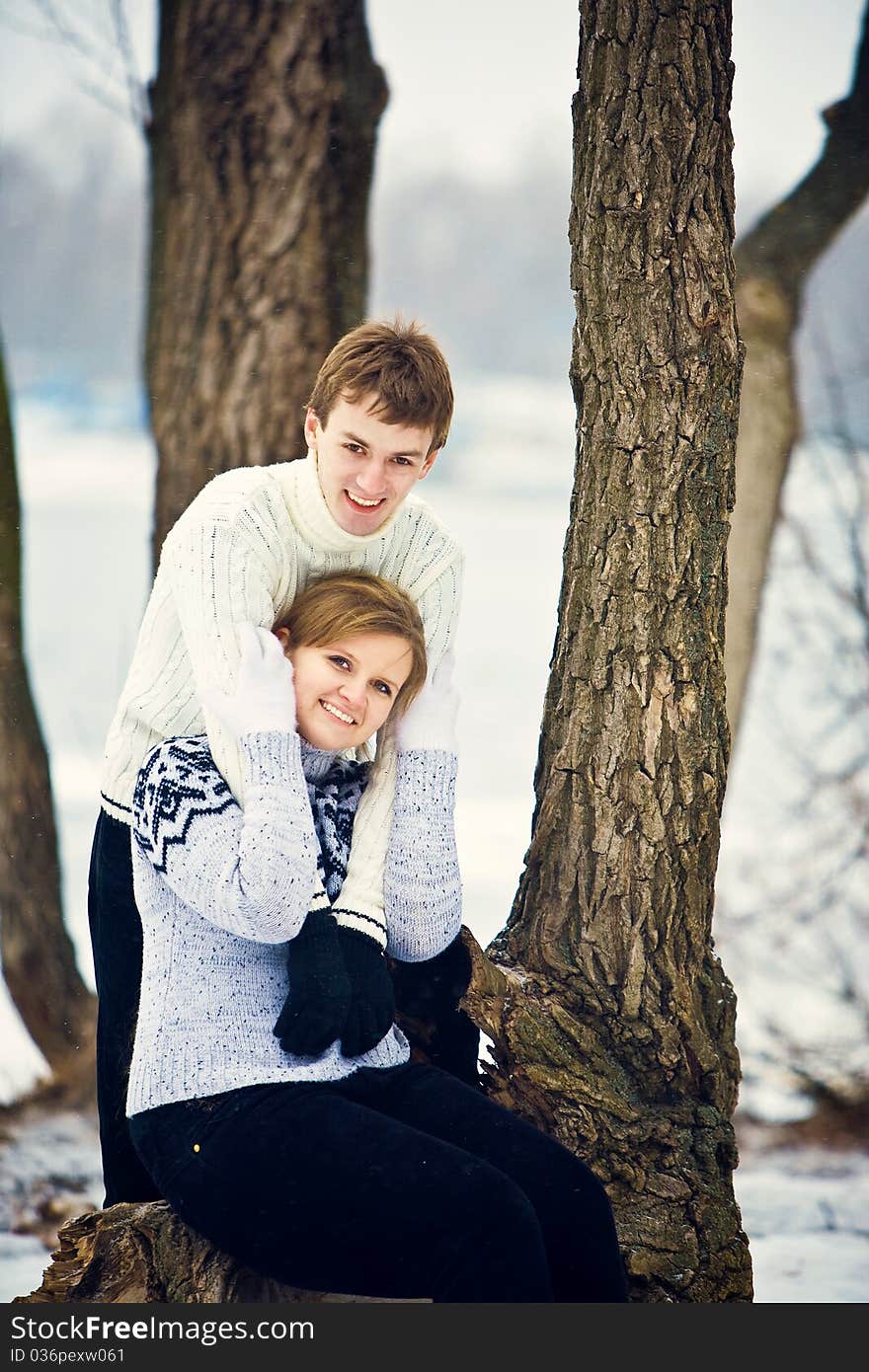 Young couple in the park. Young couple in the park