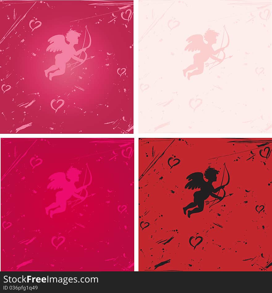 Illustration of cupid on abstract background