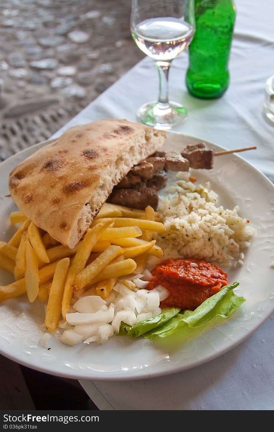 A typical meal in Bosnia Herzegovina. A typical meal in Bosnia Herzegovina