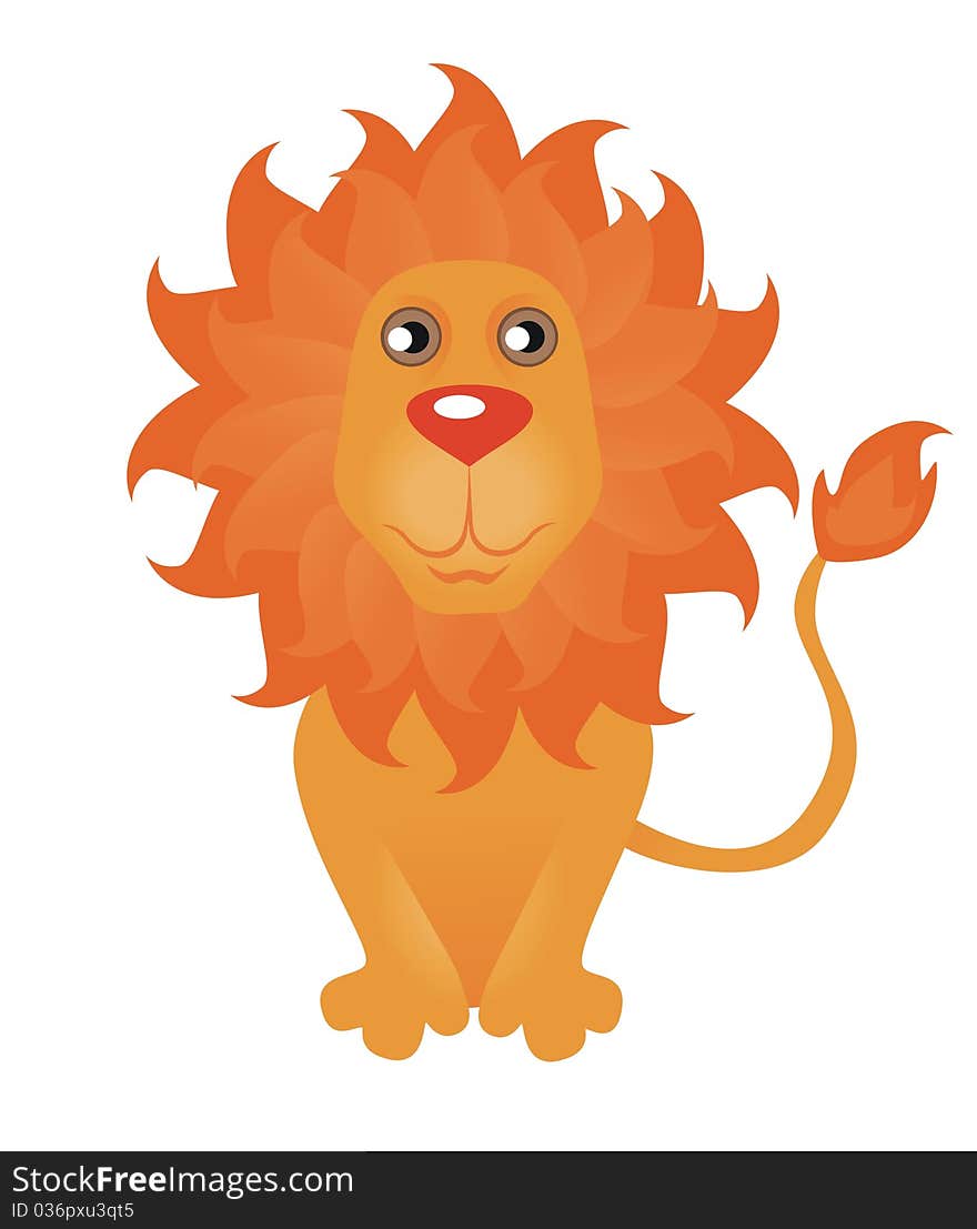 The African lion sits.Illustration