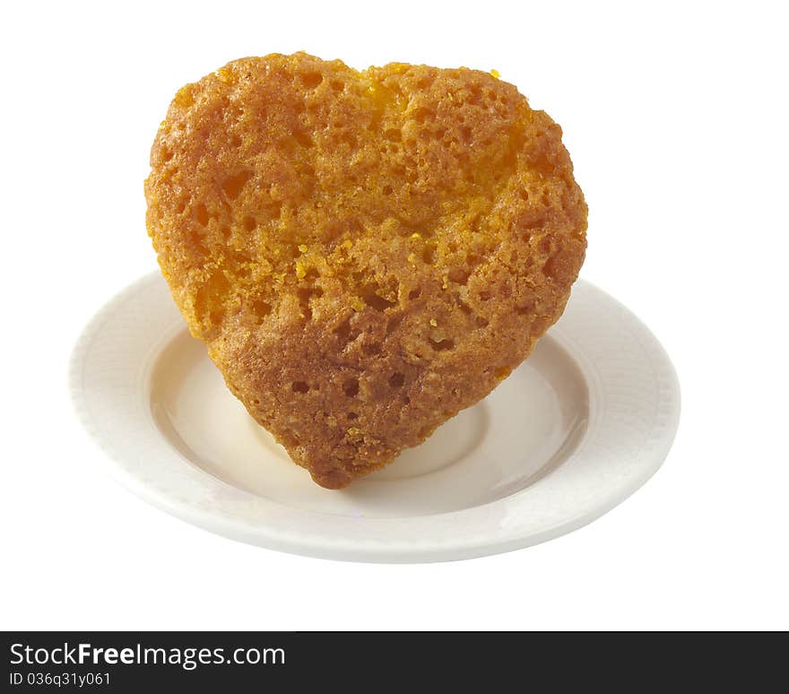 Muffins in a heart on a white background. Muffins in a heart on a white background