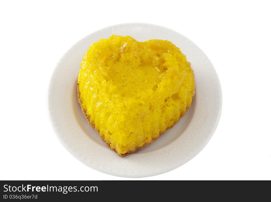 Muffins in a heart on a white background. Muffins in a heart on a white background