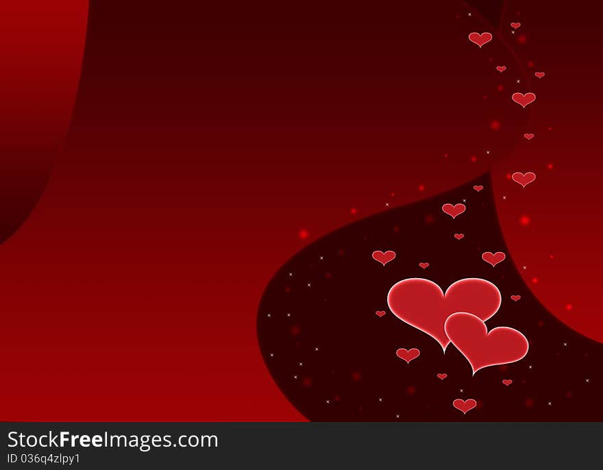 Abstract Valentines Day background with hearts.