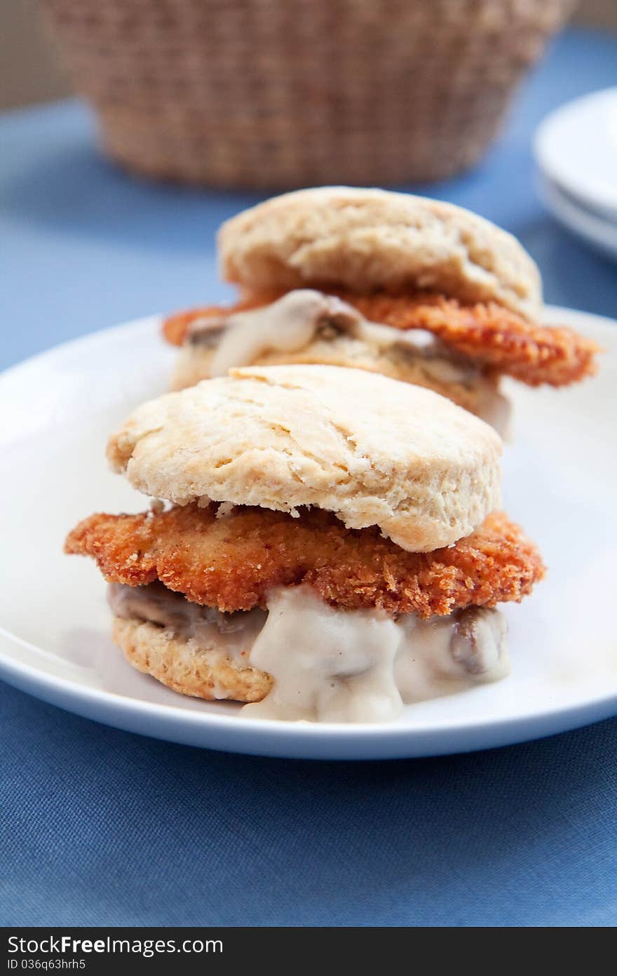 Chicken and gravy biscuit