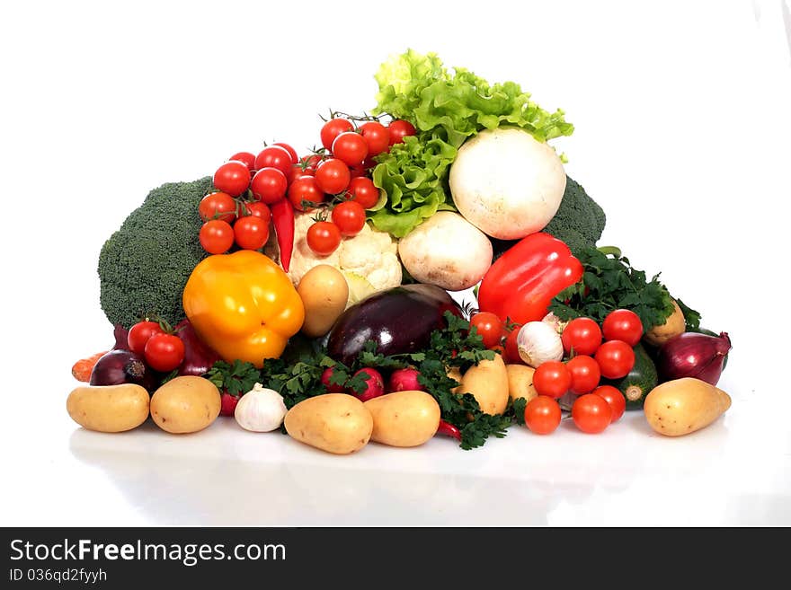 Vegetables isolated over white background. Vegetables isolated over white background.