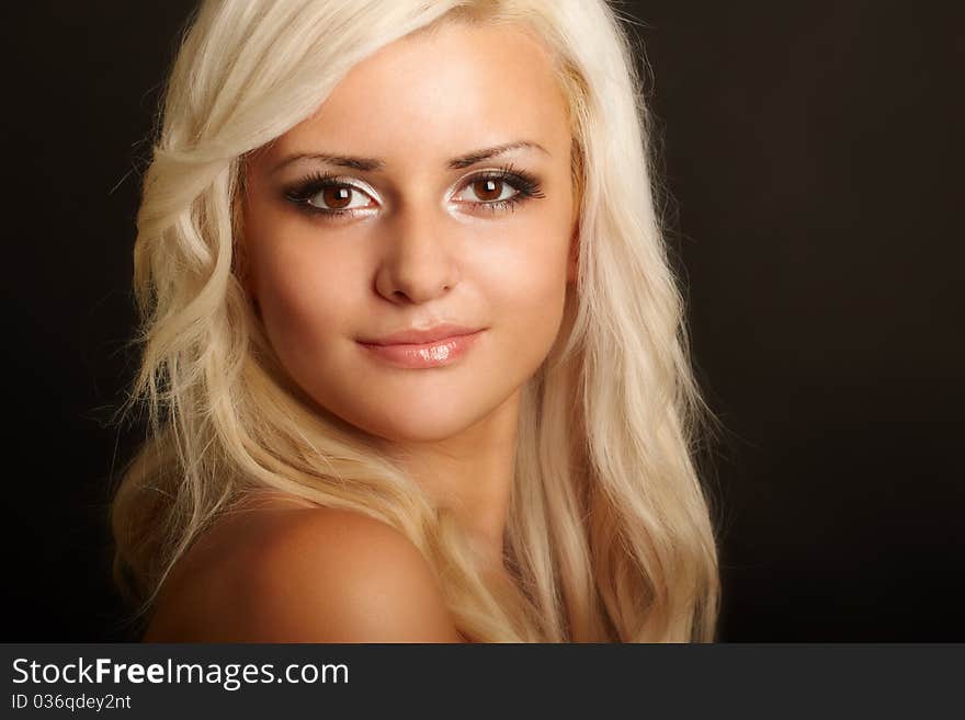 Portrait of beauty girl. studio shot