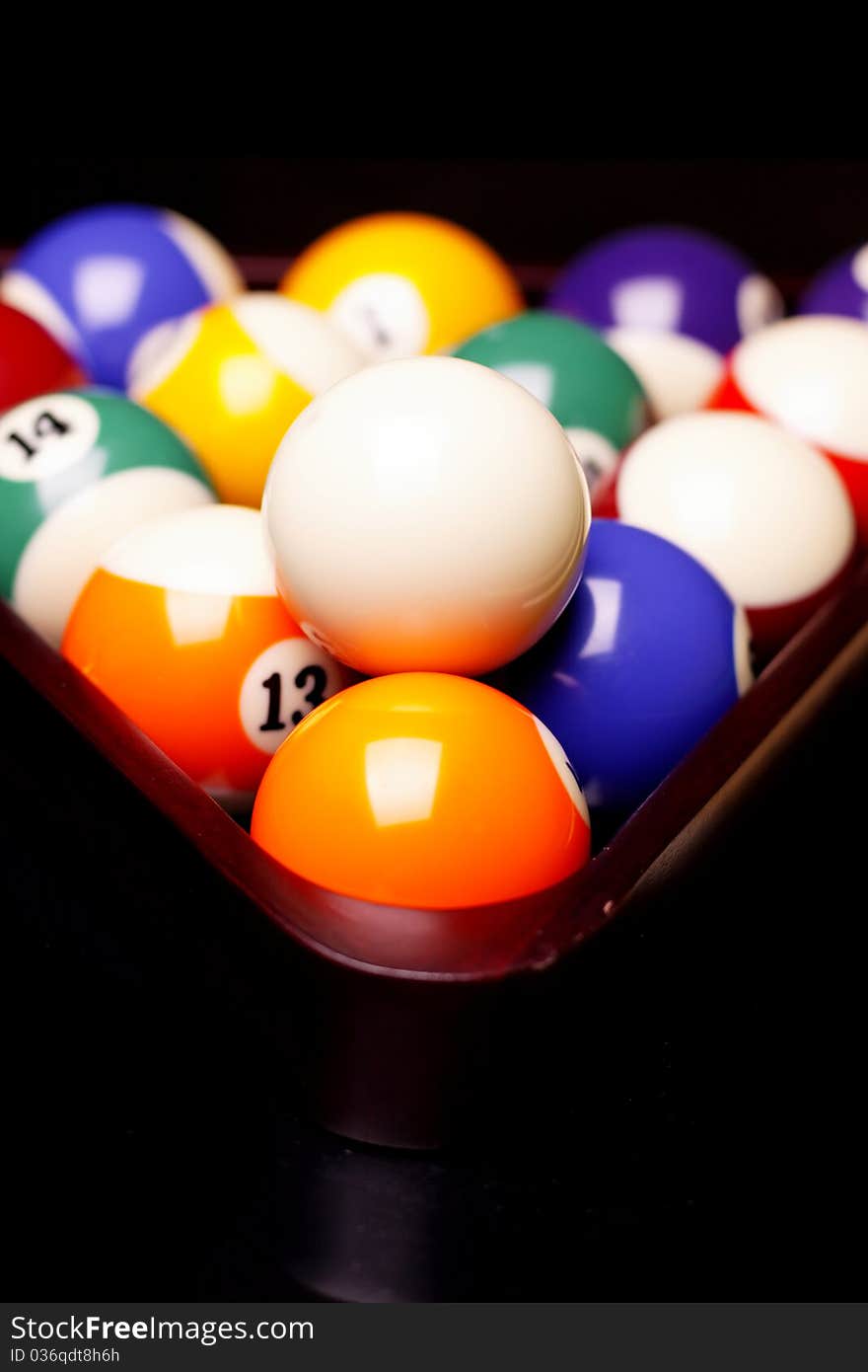 Billiard balls, cue and other! Sport time. Billiard balls, cue and other! Sport time