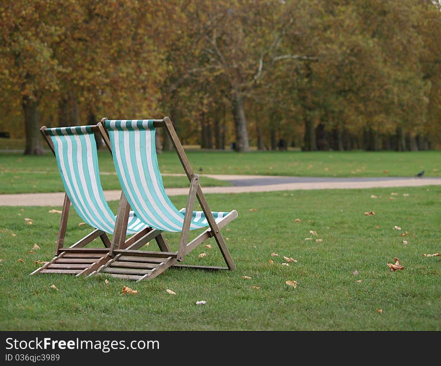 Chairs in the Hide park London. Chairs in the Hide park London