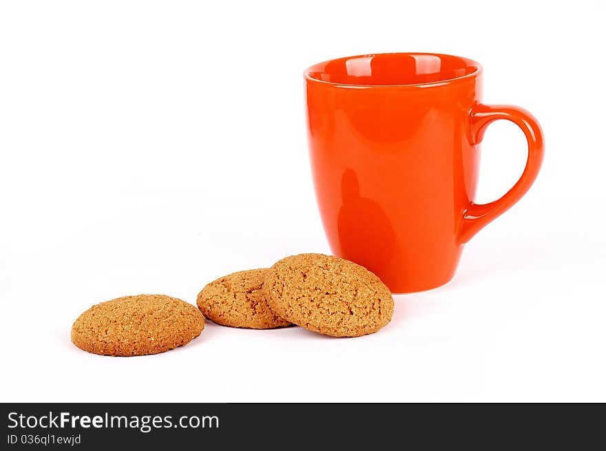 Cups for tea on a white background