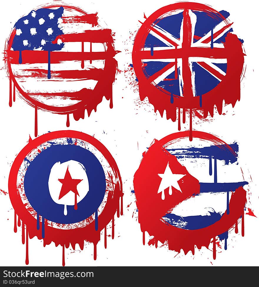 Grunge flag made from splatter