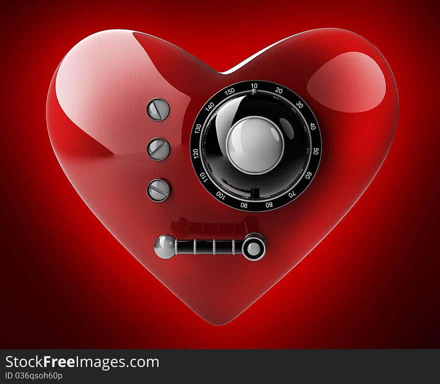 Secret love isolated on red background. 3D render