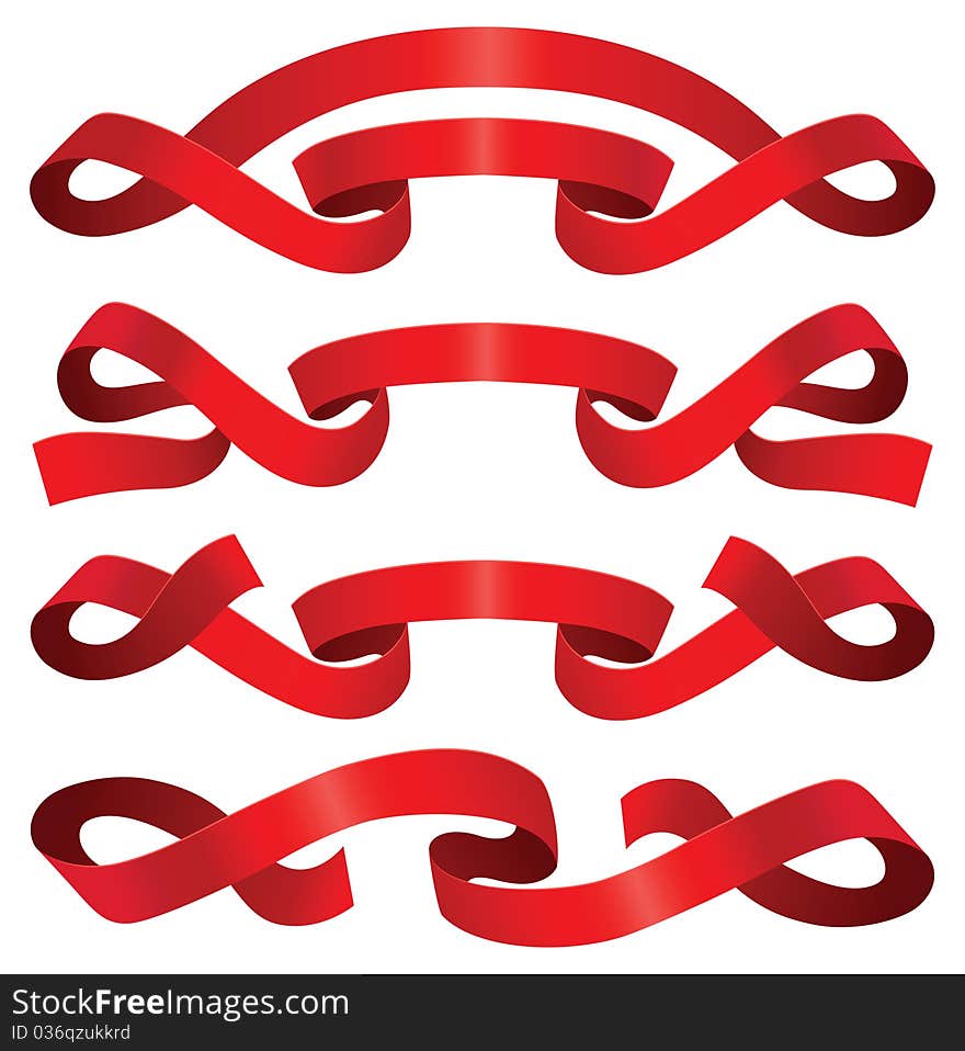 Red ribbons with place for text