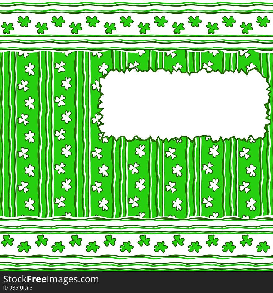 St. Patrick's day background with clover border