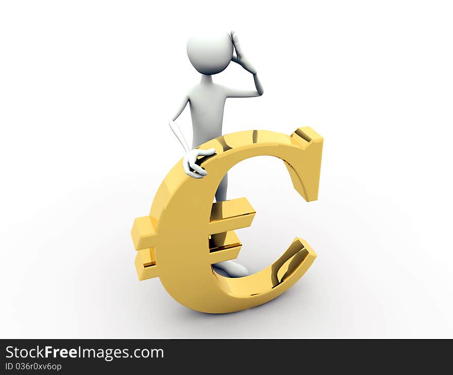 Euro sign isolated on white background. Euro sign isolated on white background