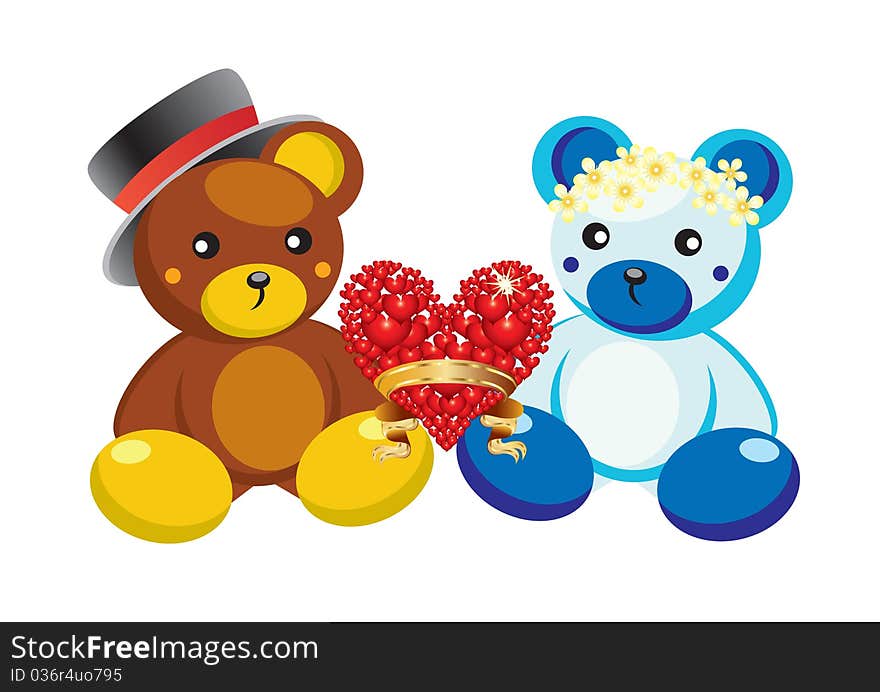 Teddy Bears And Hearts.