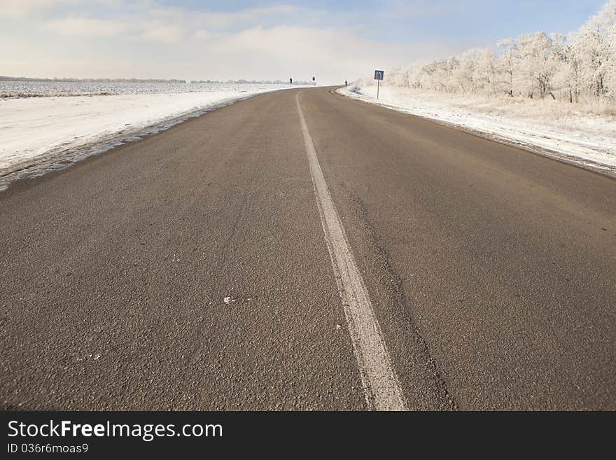 Highway around Iceland, sunny day. Highway around Iceland, sunny day