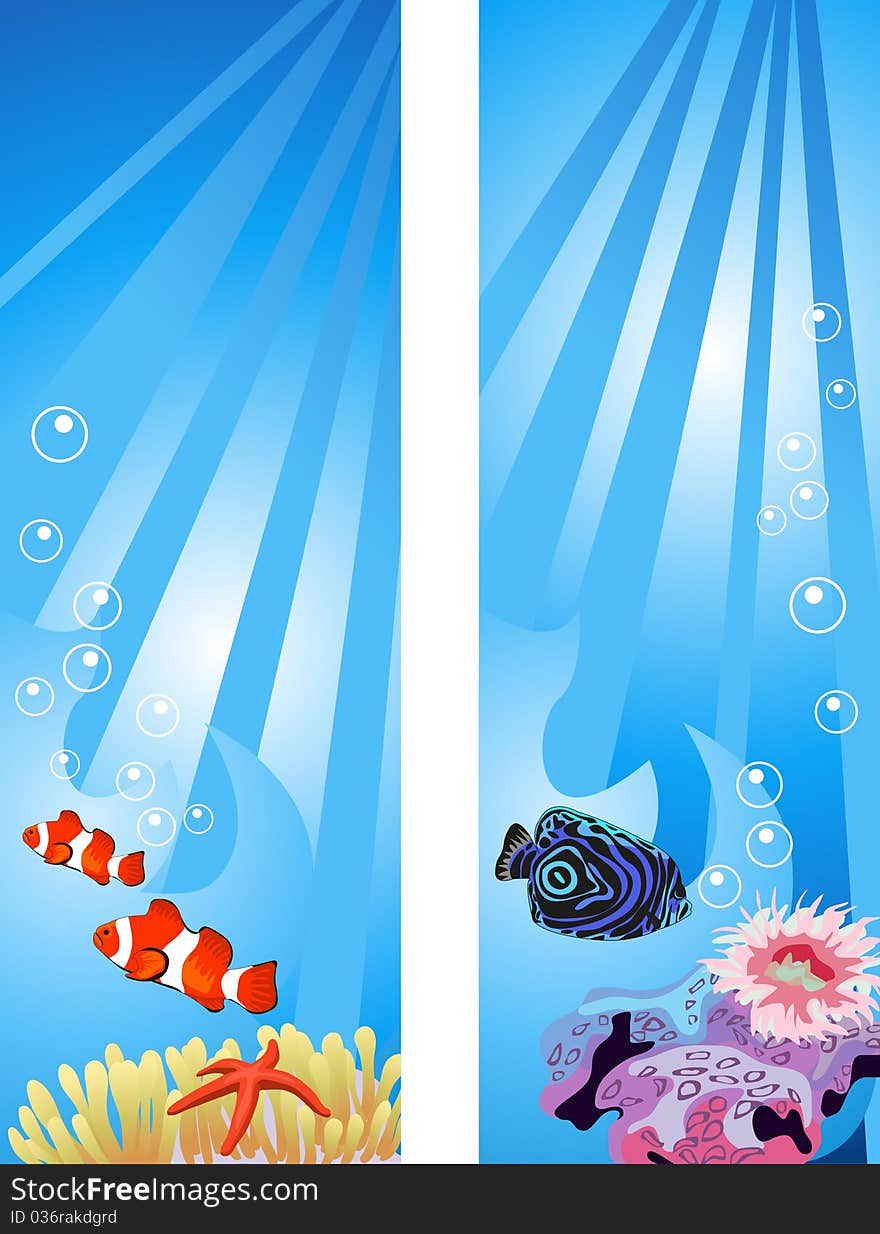 Backgrounds of tropical underwater scene