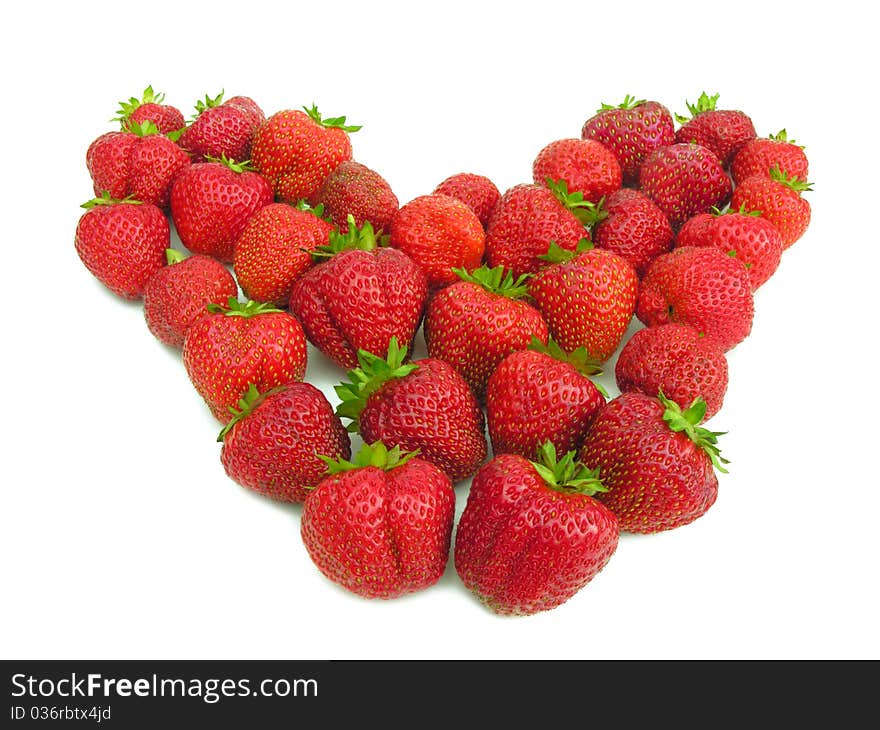 Strawberries isolated on white