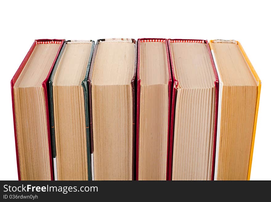 Old books on white background. Isolated.