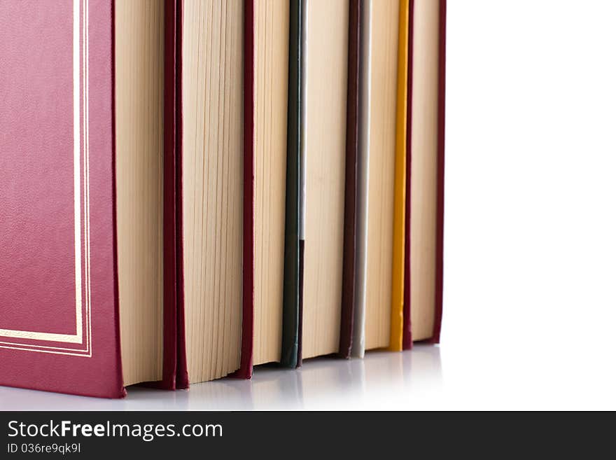 Old books on white background. Isolated.